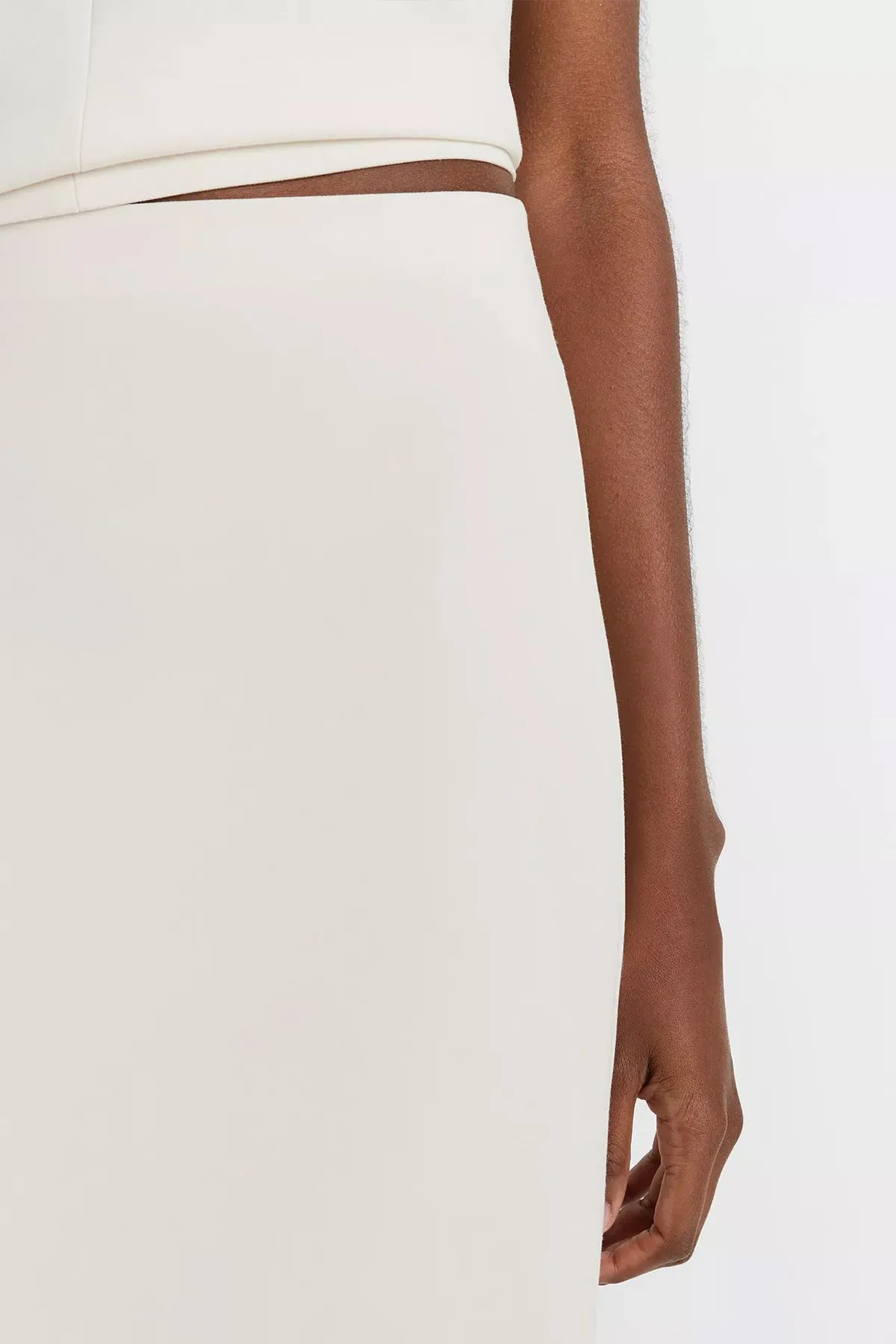 Long Pencil Skirt in Off-White