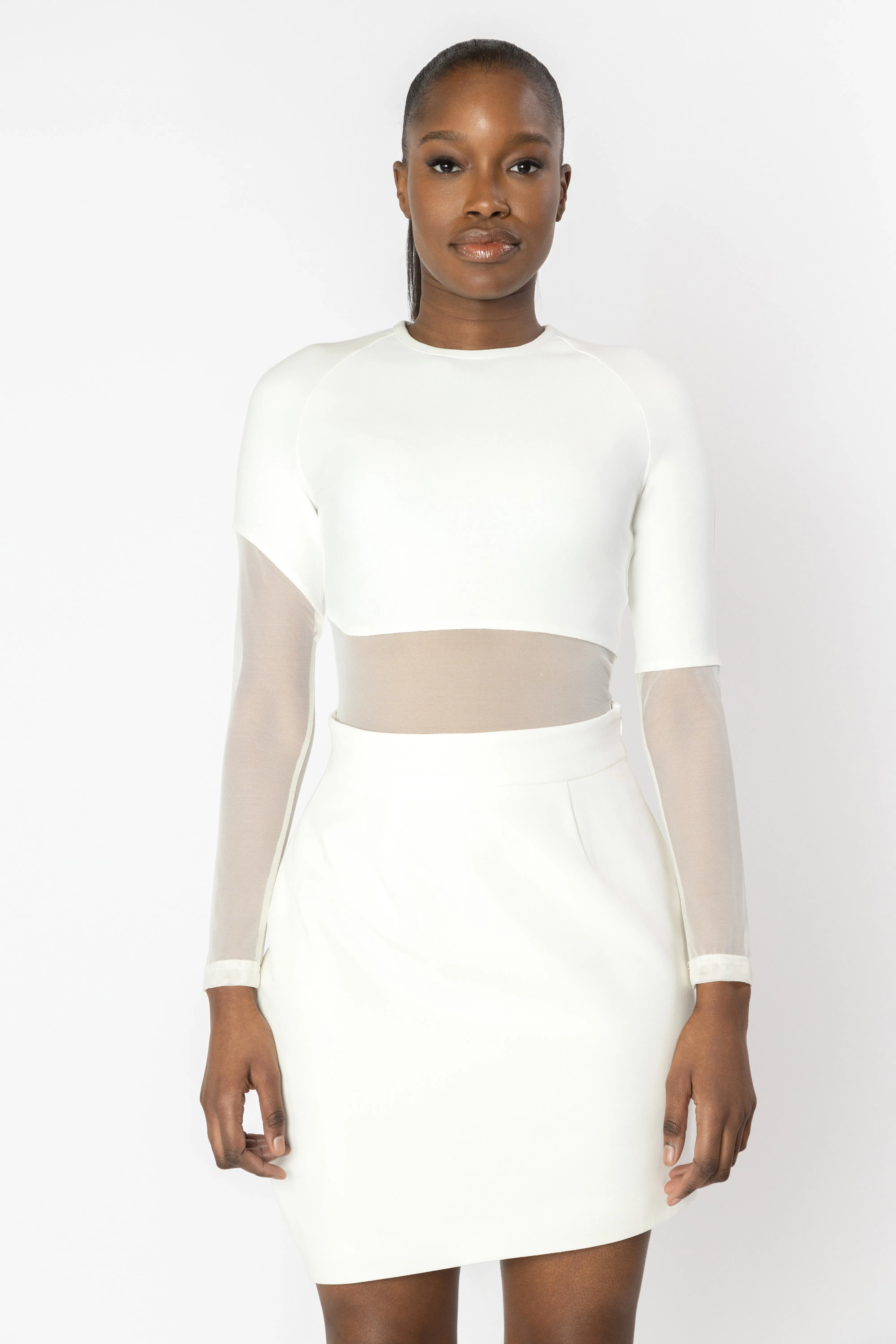 LUNA Asymmetric Sleeve Knit Top