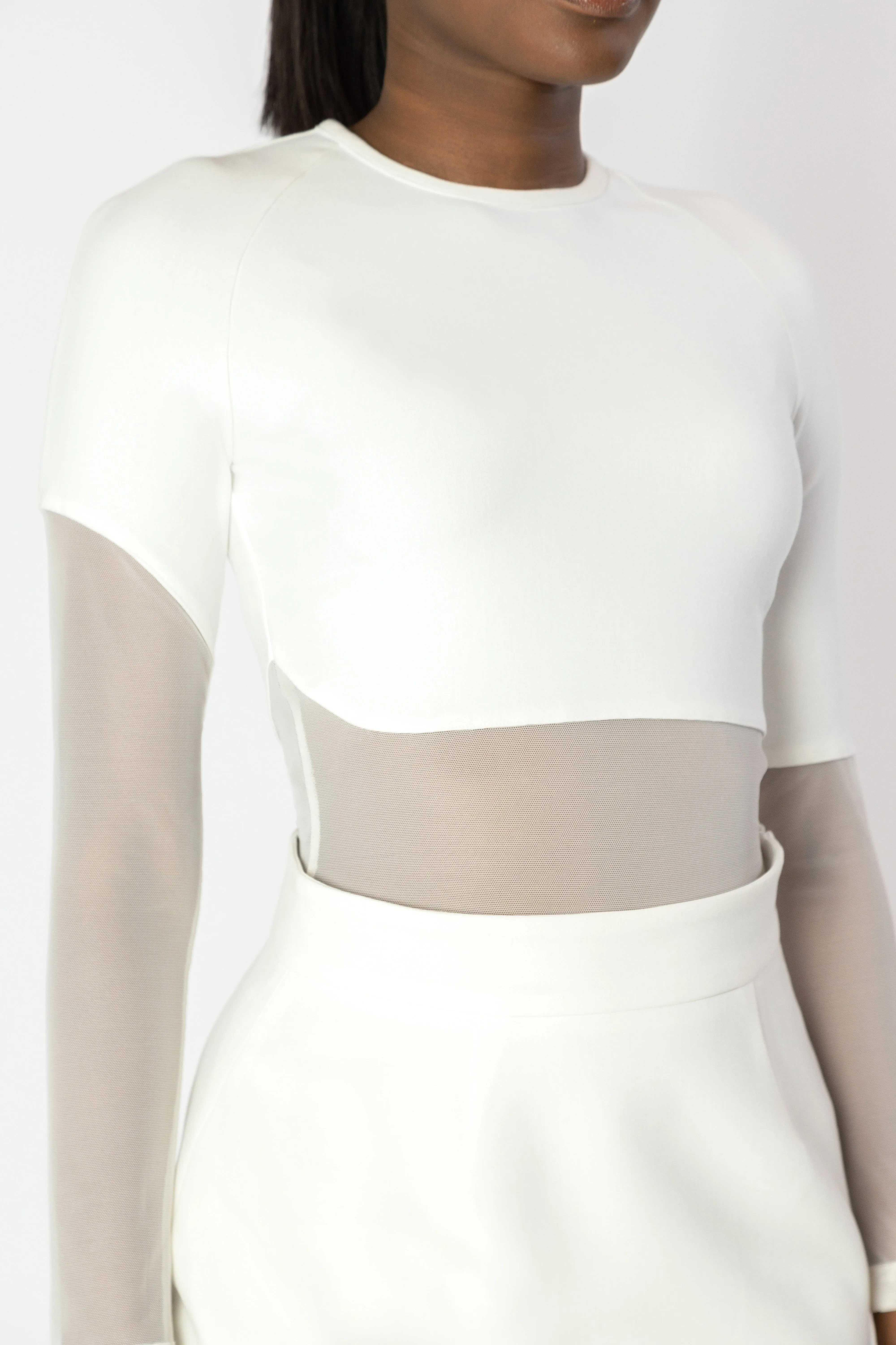 LUNA Asymmetric Sleeve Knit Top