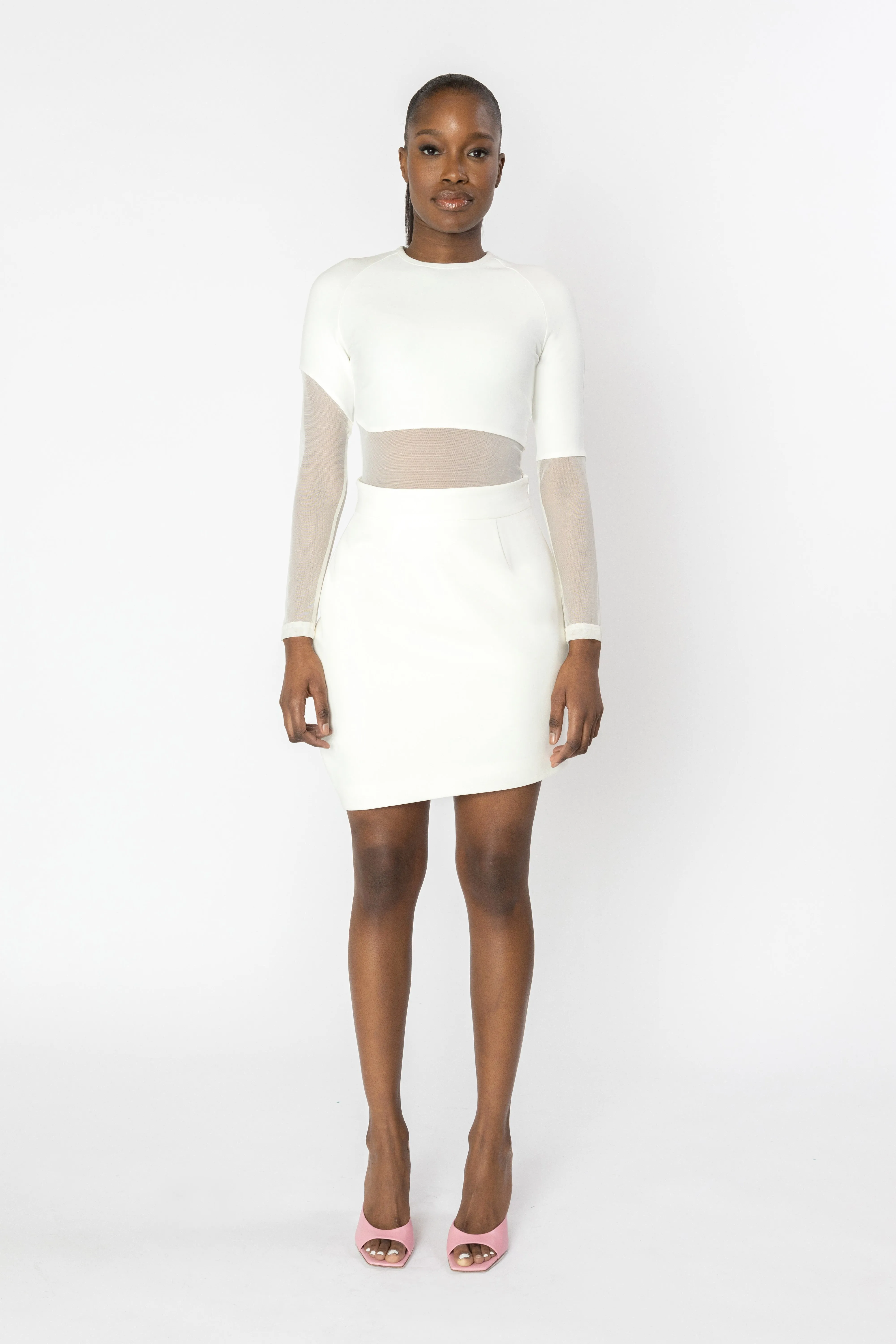 LUNA Asymmetric Sleeve Knit Top