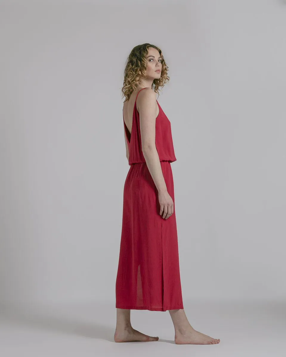 MAEVA V-NECK LONG DRESS