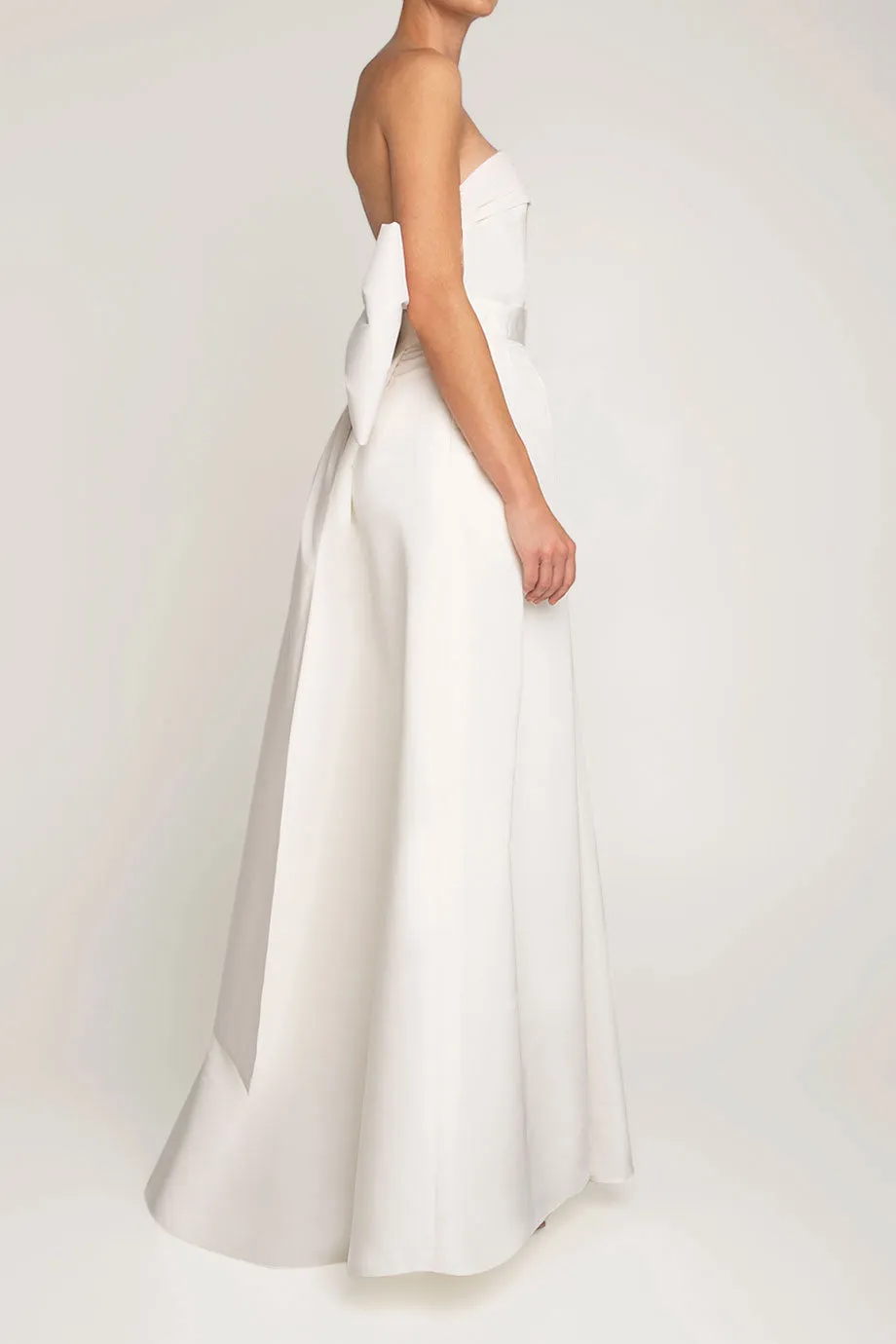 Margaret Silk Faille Jumpsuit with Convertible Skirt