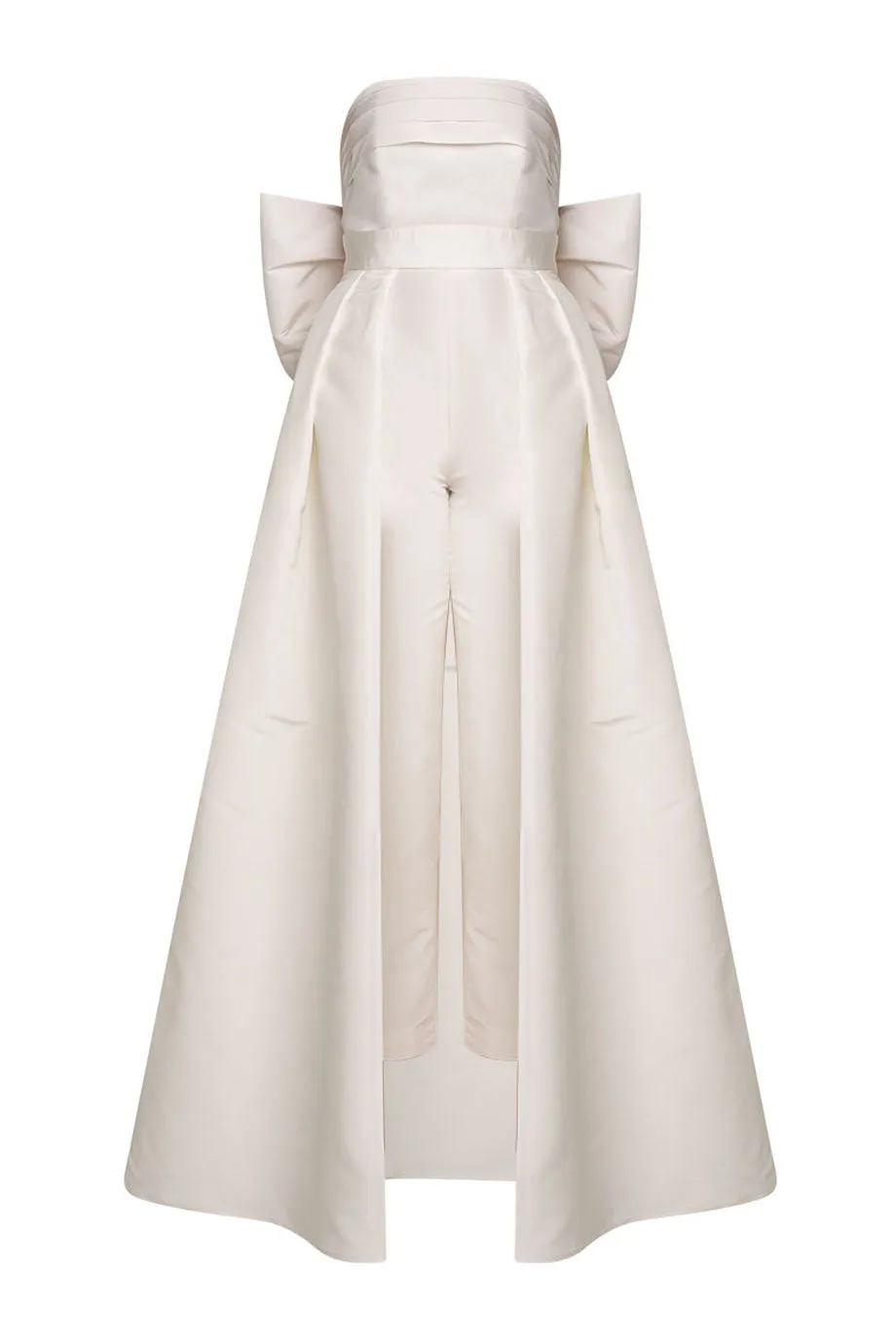 Margaret Silk Faille Jumpsuit with Convertible Skirt