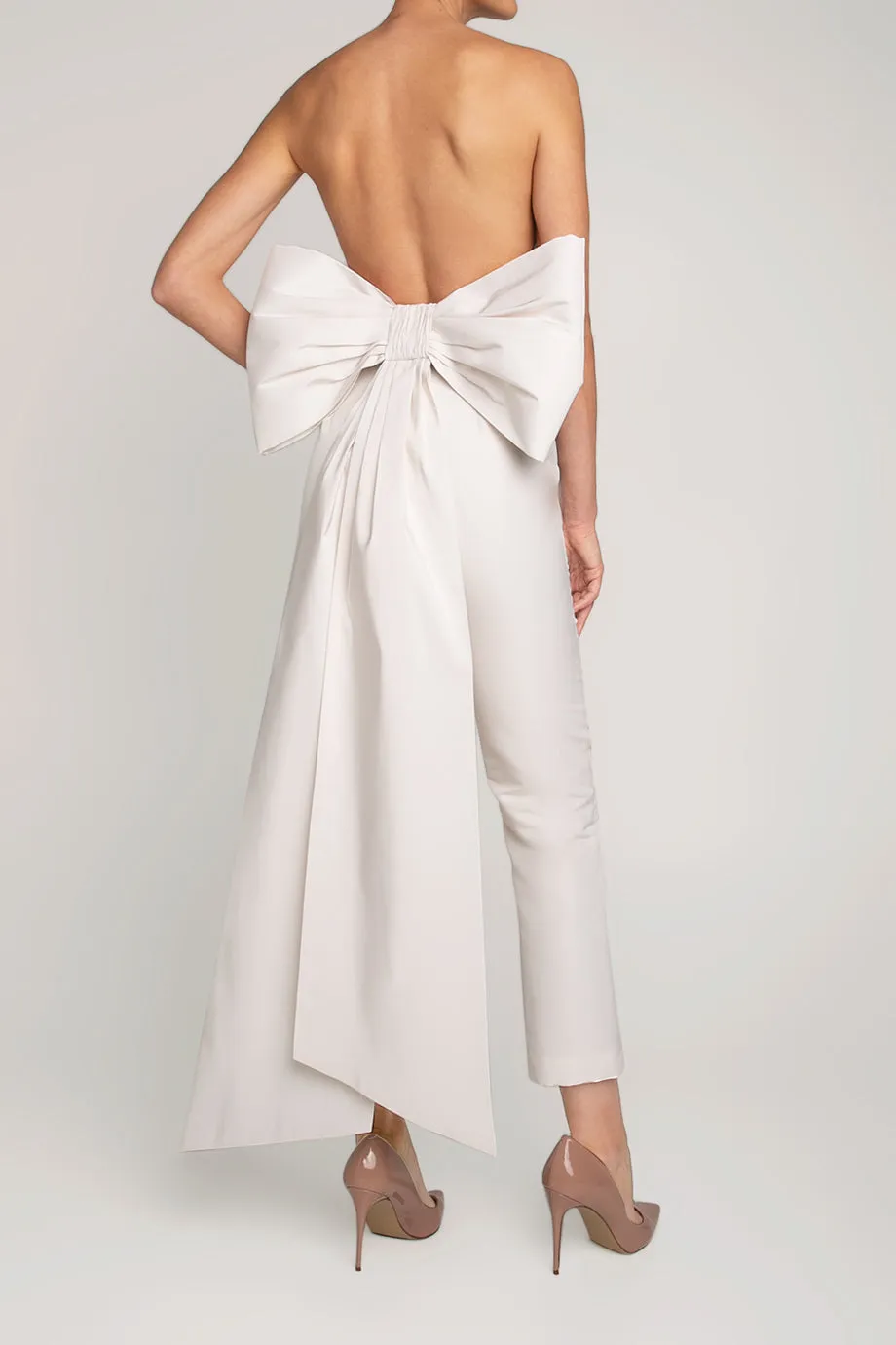 Margaret Silk Faille Jumpsuit with Convertible Skirt