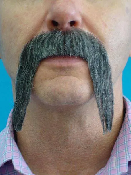 Mexican Grey Moustache Western Cowboy Bandit Costume Mo
