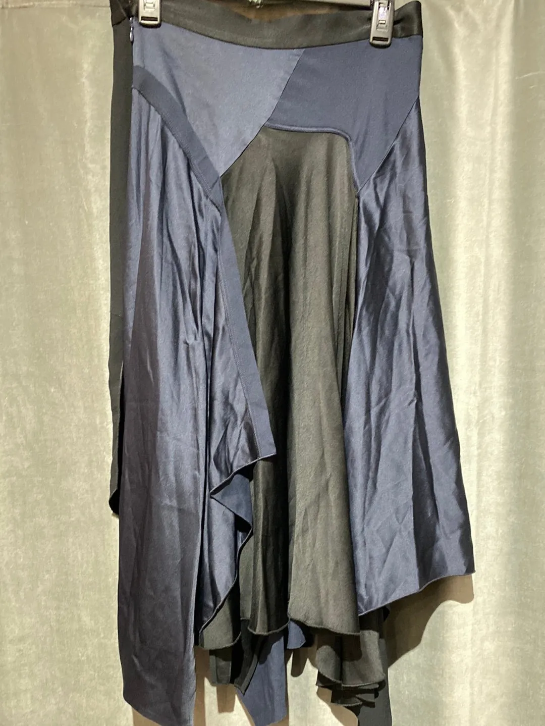 Monse Asymmetrical Navy and Black flowy skirt