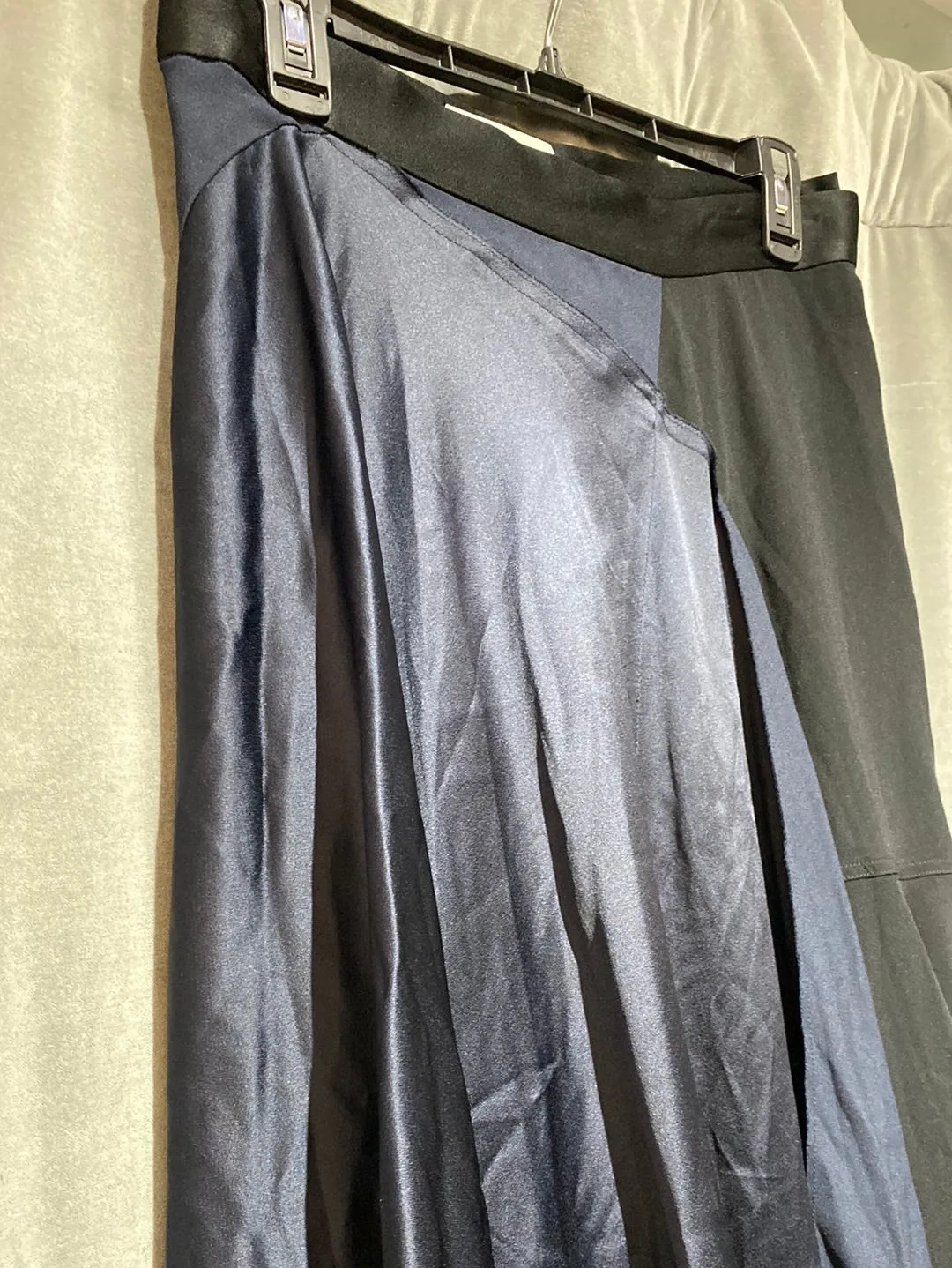 Monse Asymmetrical Navy and Black flowy skirt