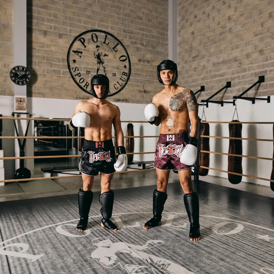 Muay Thai Leather Gloves 500 - White/Silver
