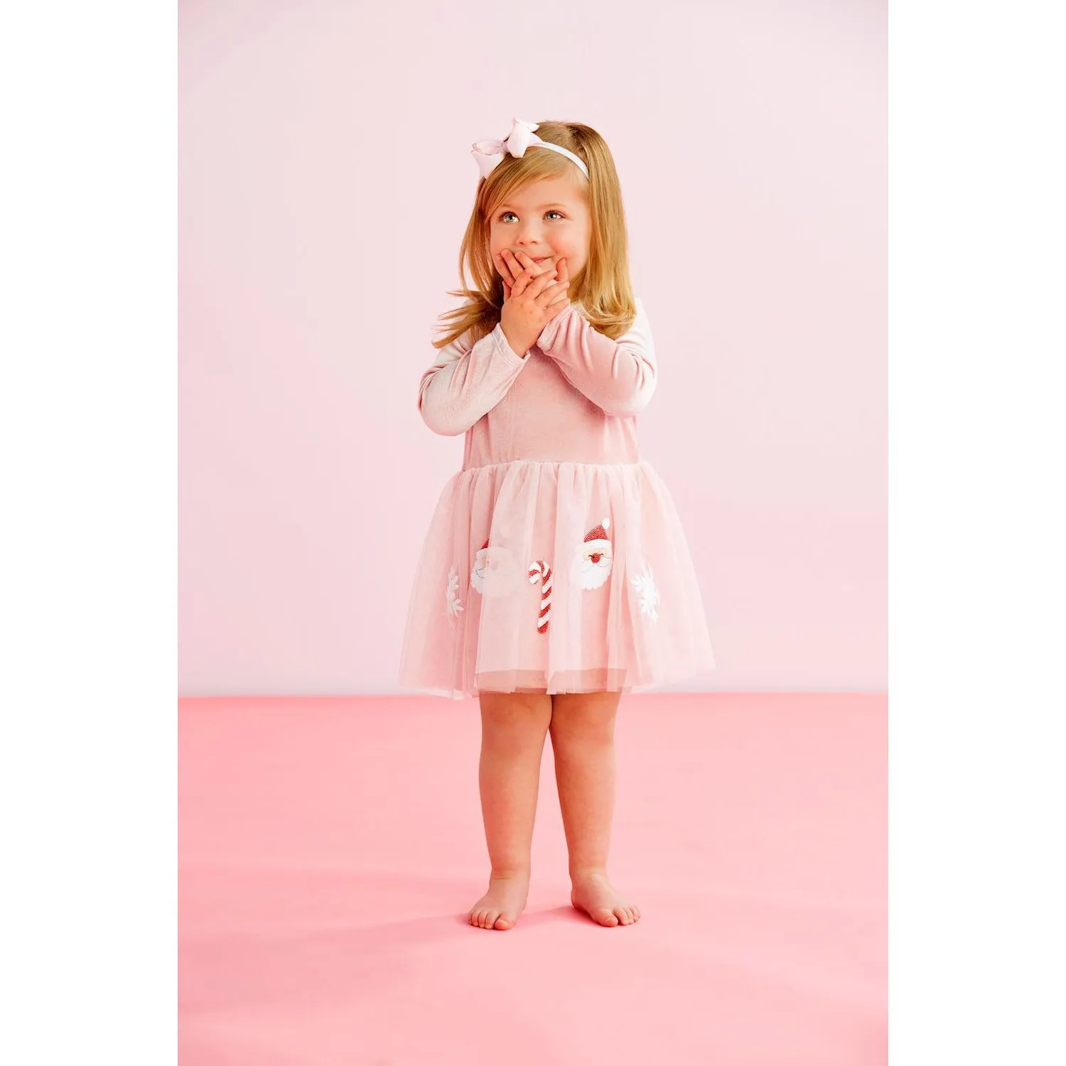 Mud Pie Pink Christmas Sequin Tutu Dress
