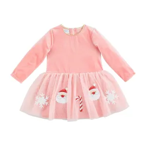Mud Pie Pink Christmas Sequin Tutu Dress