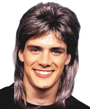 Mullet Brown & Blonde Streaked Wig