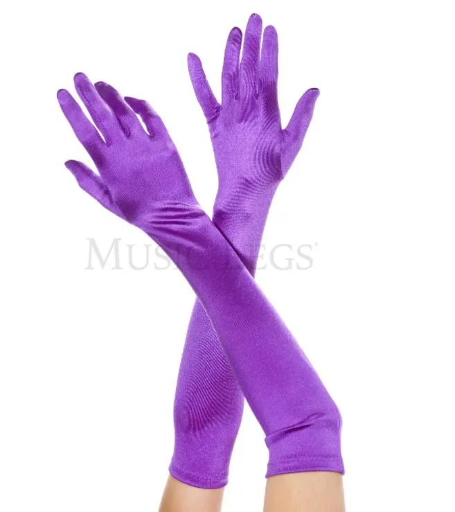 Music Legs Satin Opera Length Gloves ML452