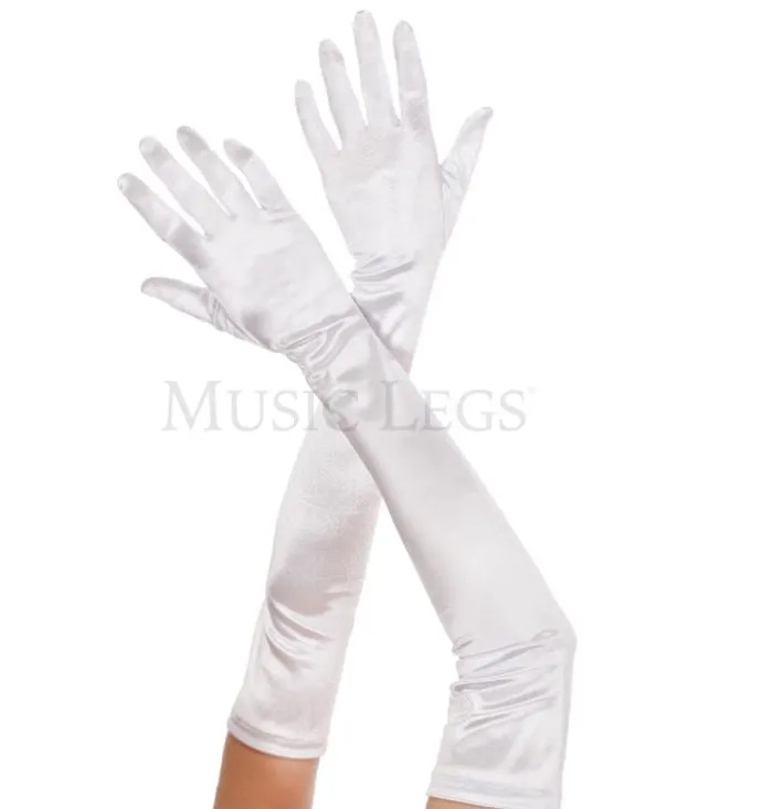 Music Legs Satin Opera Length Gloves ML452
