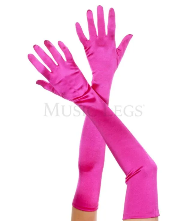 Music Legs Satin Opera Length Gloves ML452