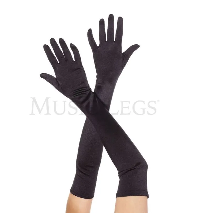 Music Legs Satin Opera Length Gloves ML452