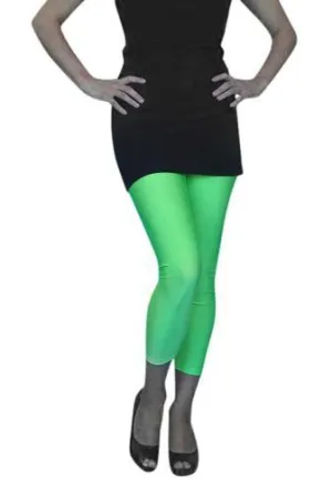 Neon 1980's Tights Green Lycra Footless Pantyhose