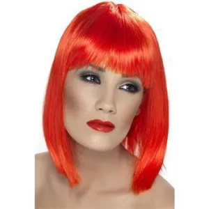 Neon Bob Wig Red Glam