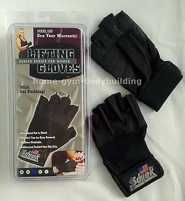 NEW Schiek Model 520 Womens Black Weight Lifting Gloves w/  Velcro Wrist Closure