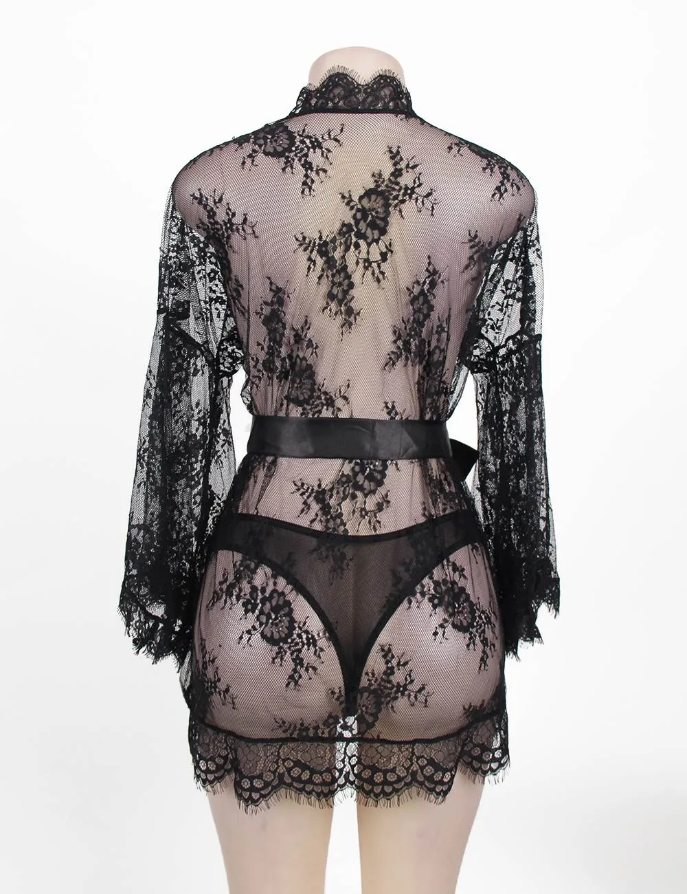 New White & Black Glam Full Of Lace Boudoir Set