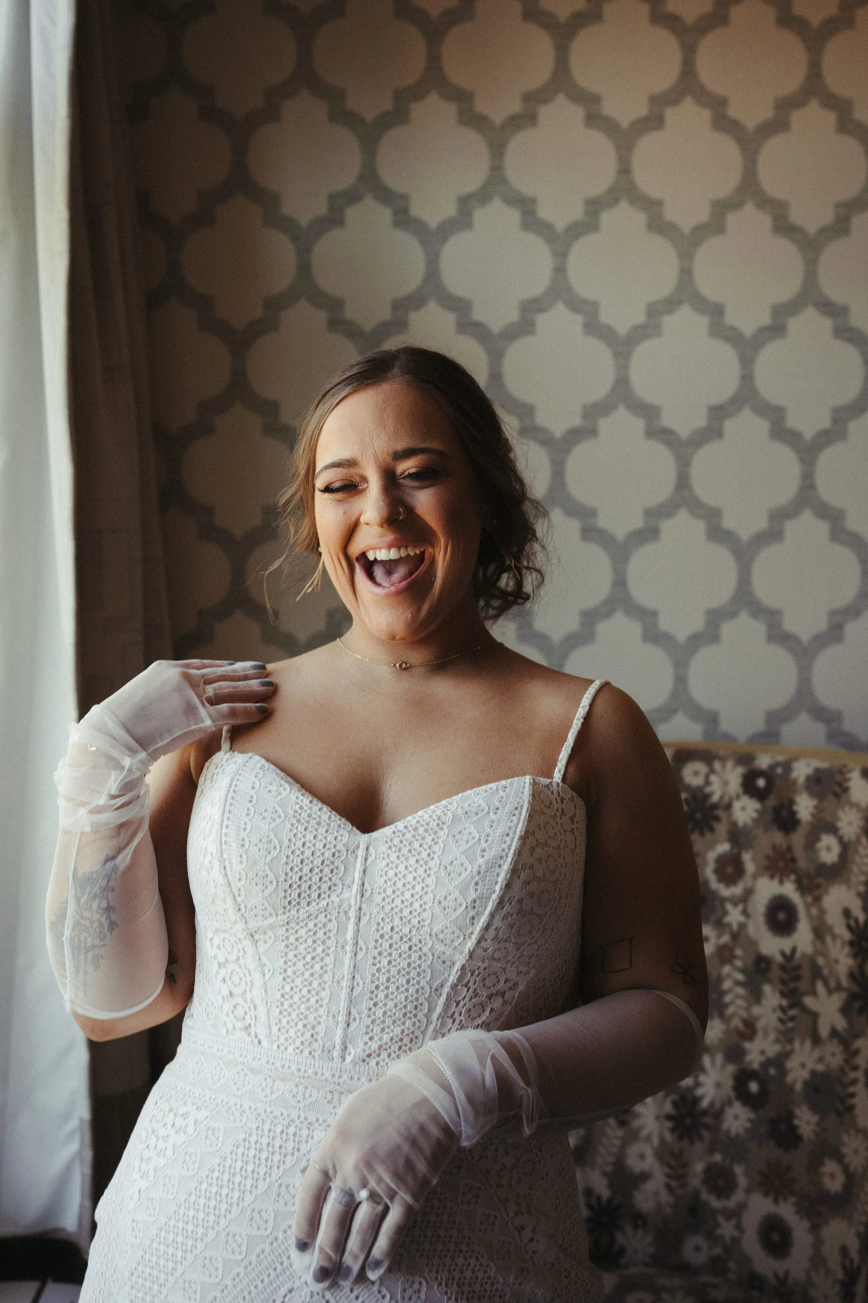 Opera Length Sheer Bridal Glove Set