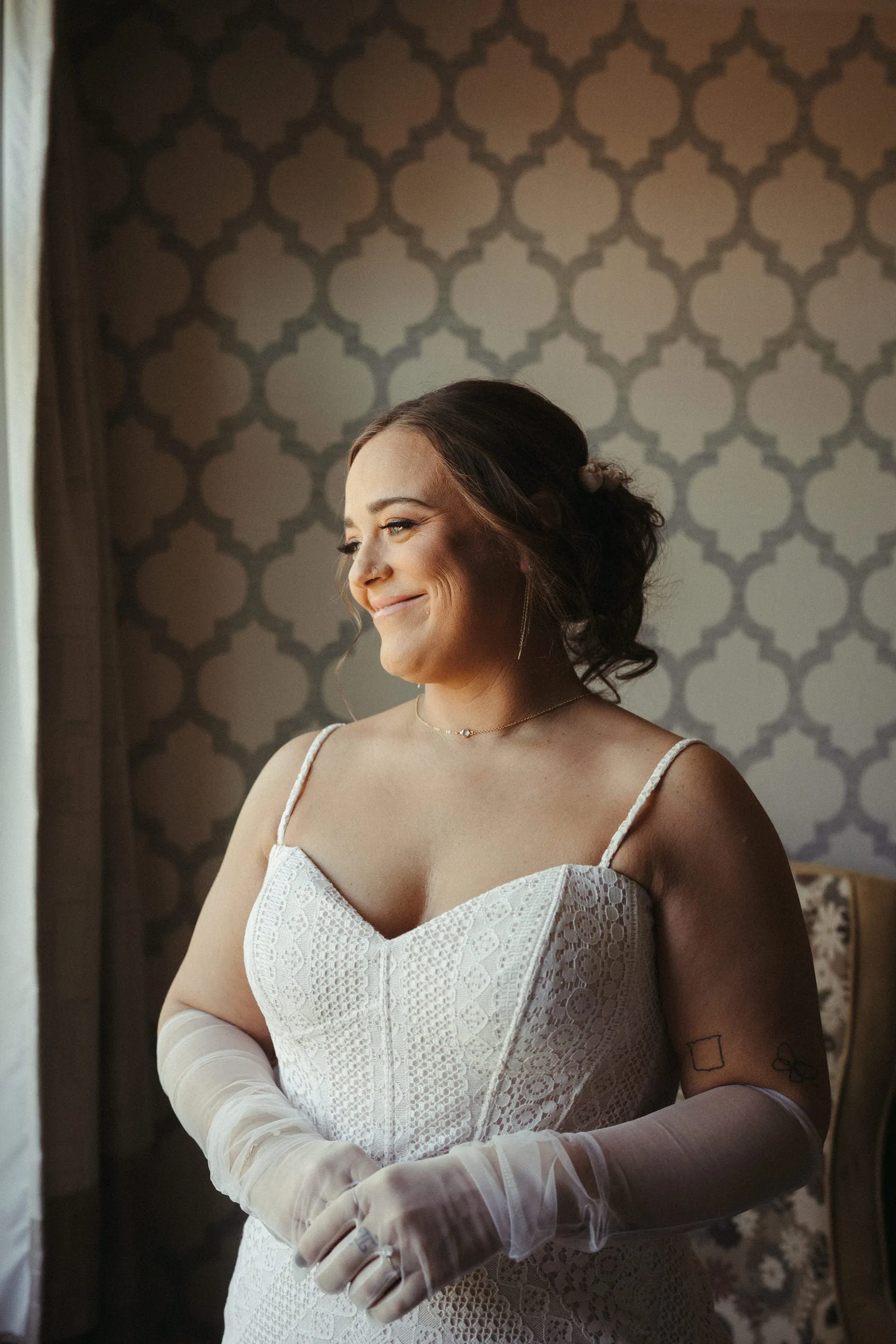 Opera Length Sheer Bridal Glove Set