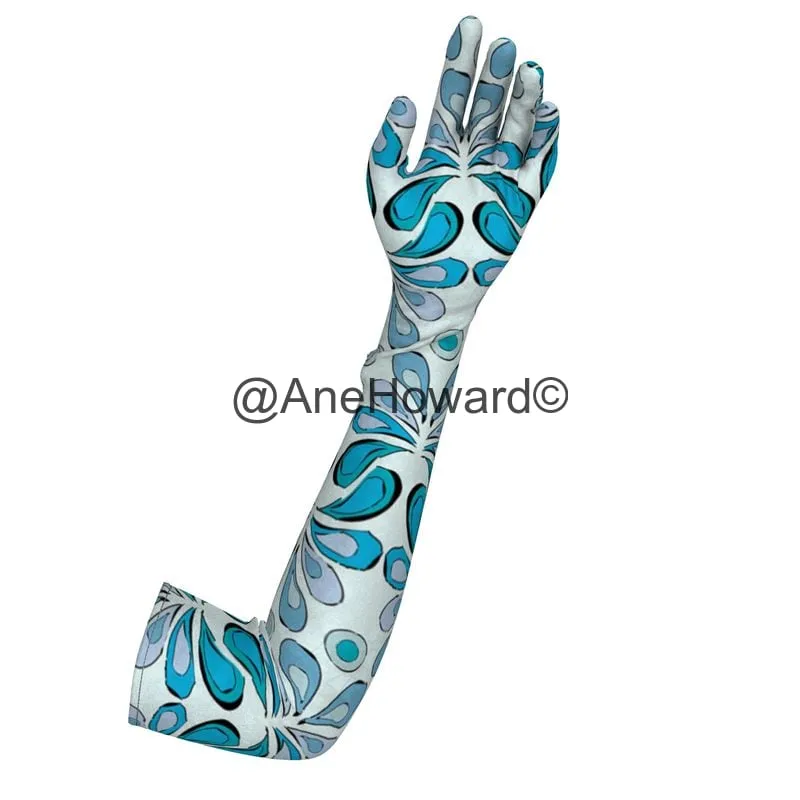 Opera Long Velvet Gloves Raindrops