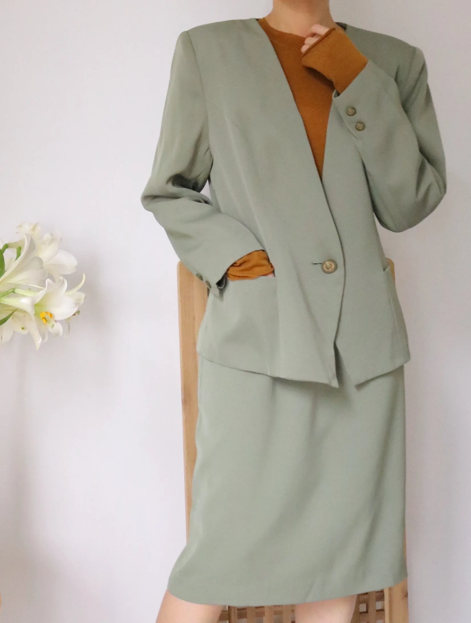 palmira suit set {Japanese vintage}-sage