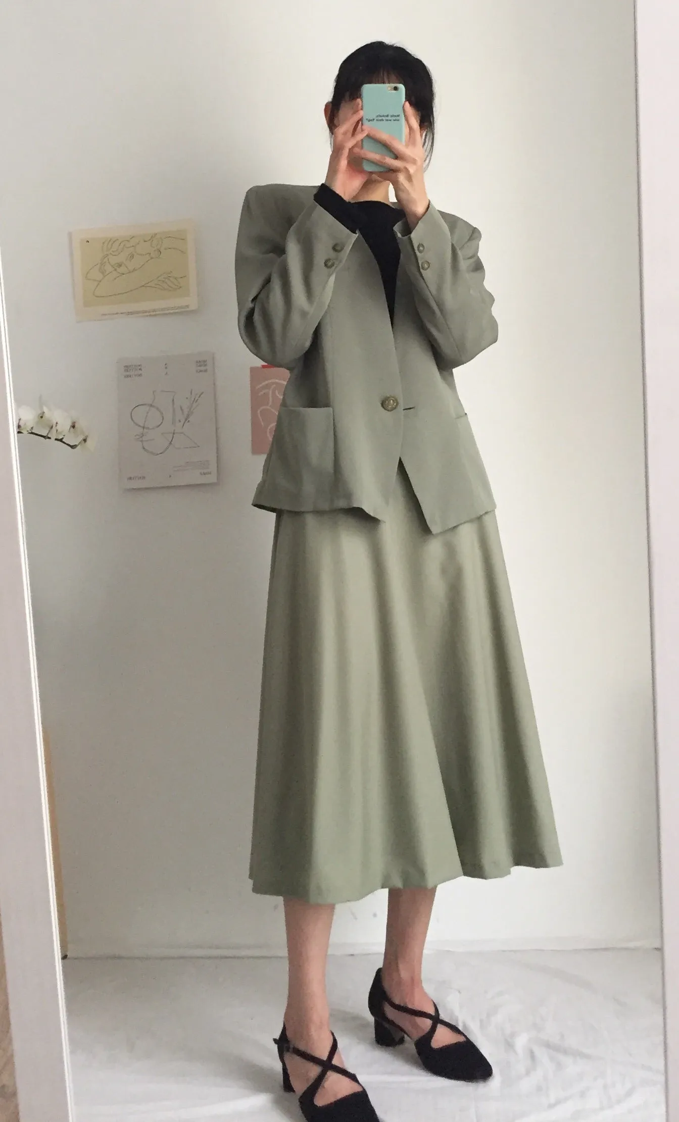 palmira suit set {Japanese vintage}-sage