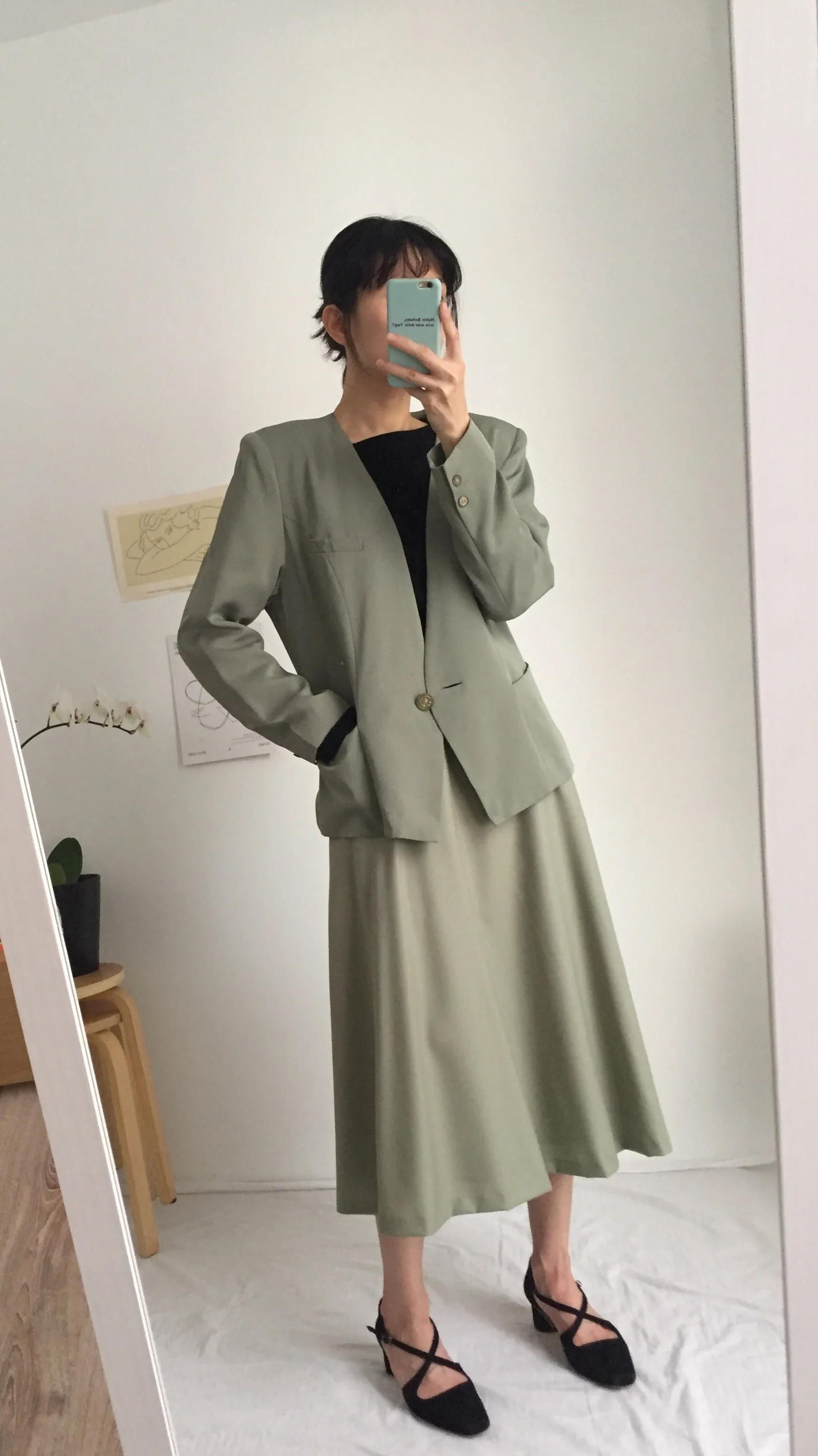 palmira suit set {Japanese vintage}-sage