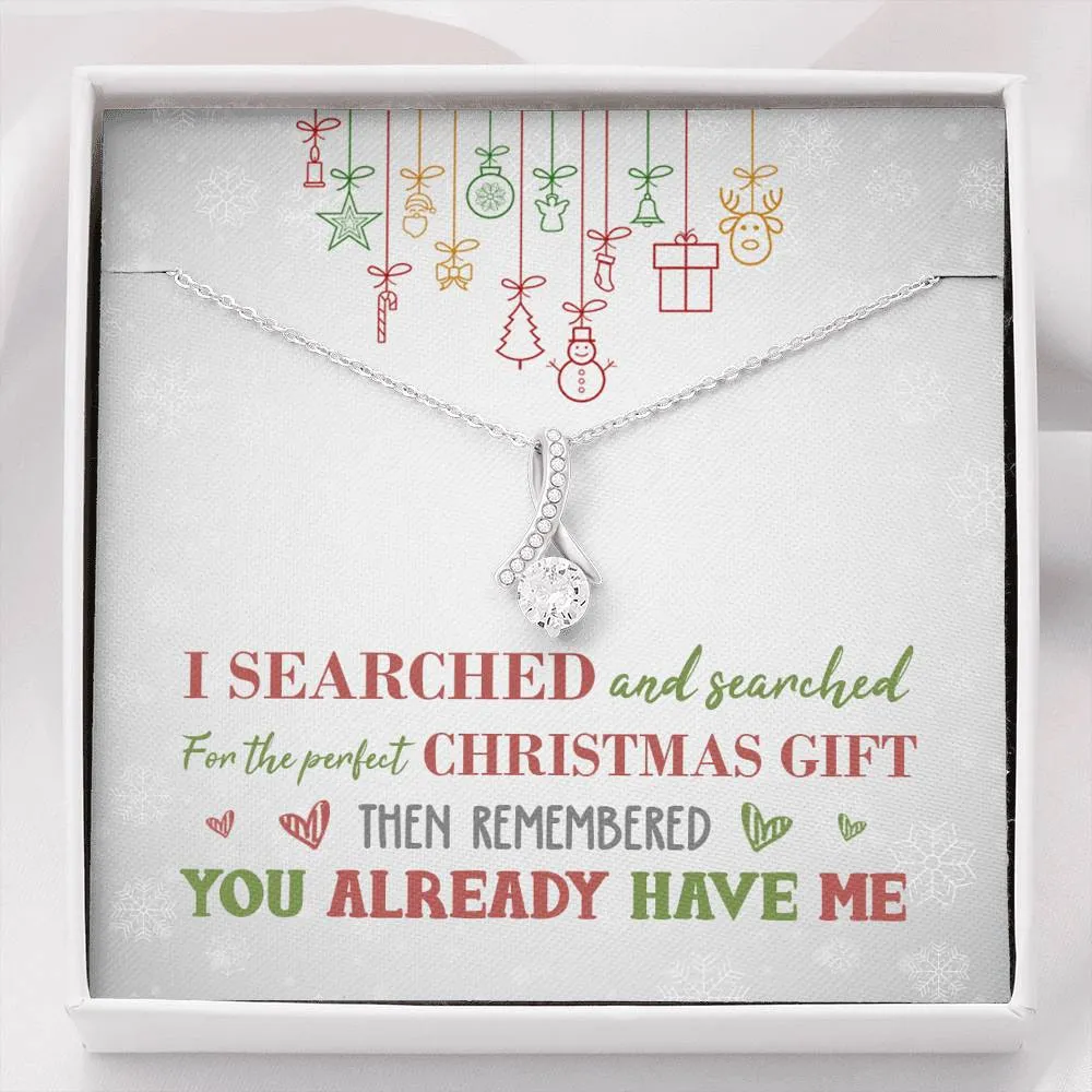 Perfect Christmas Ribbon Drop Pendant Necklace
