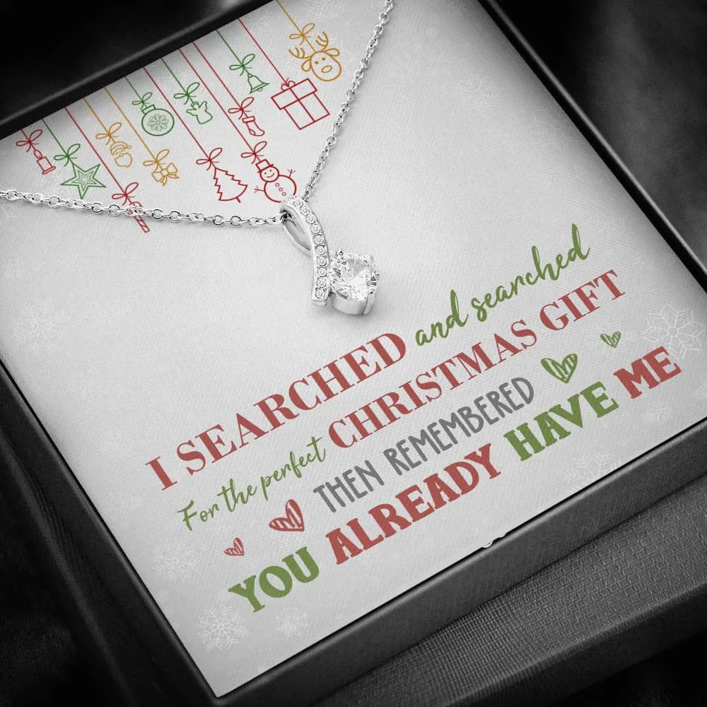 Perfect Christmas Ribbon Drop Pendant Necklace