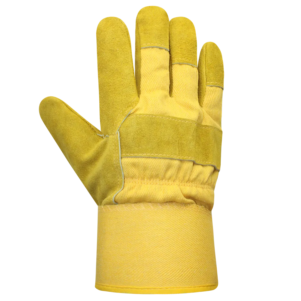 Pile Lined Split Leather/Cotton Gloves - 3048