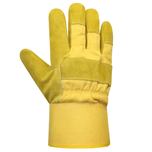 Pile Lined Split Leather/Cotton Gloves - 3048