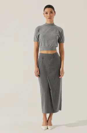 Pinstripe Asymmetrical Waist Skirt