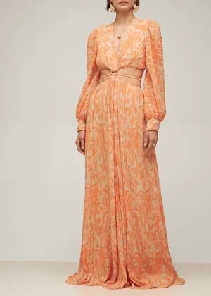 Priya Chiffon Maxi Dress (Melon)