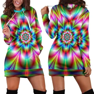 Psychedelic Rave Hoodie Dress