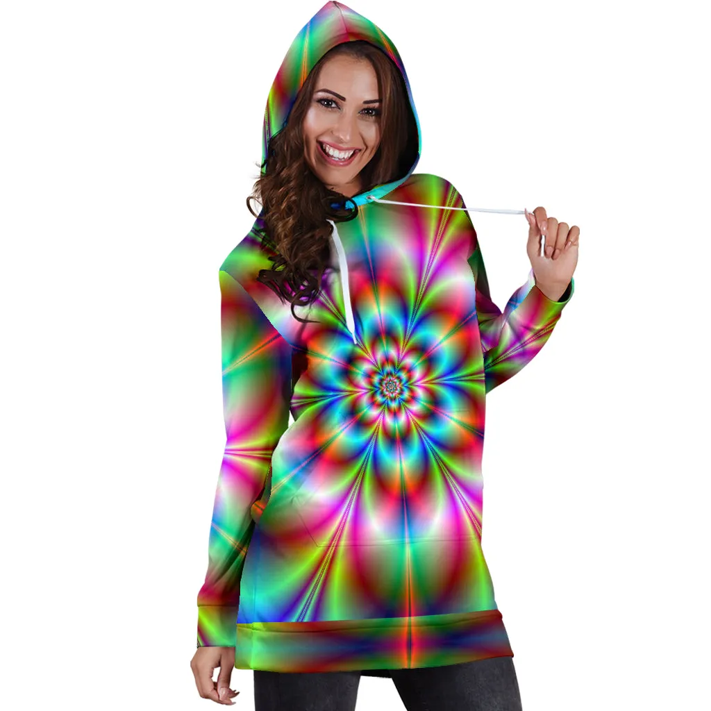 Psychedelic Rave Hoodie Dress