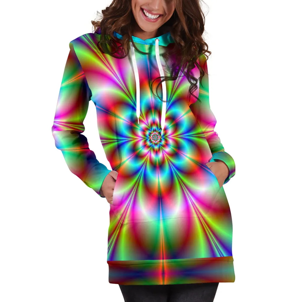 Psychedelic Rave Hoodie Dress