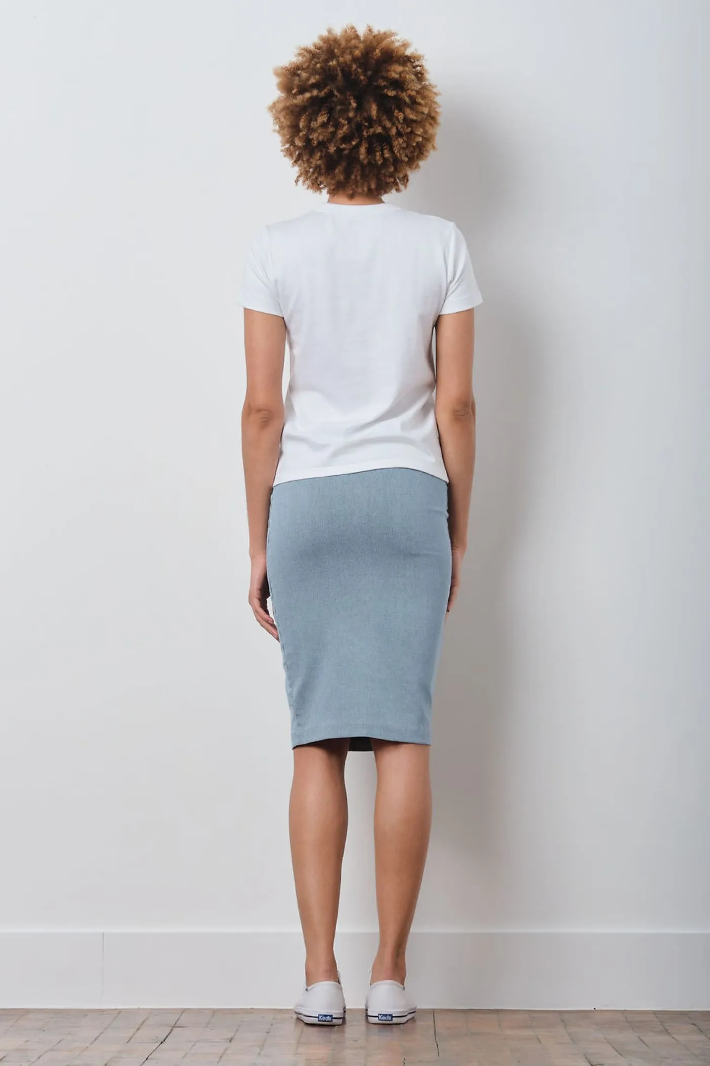 PULL ON SKIRT Stripped Denim Reghem