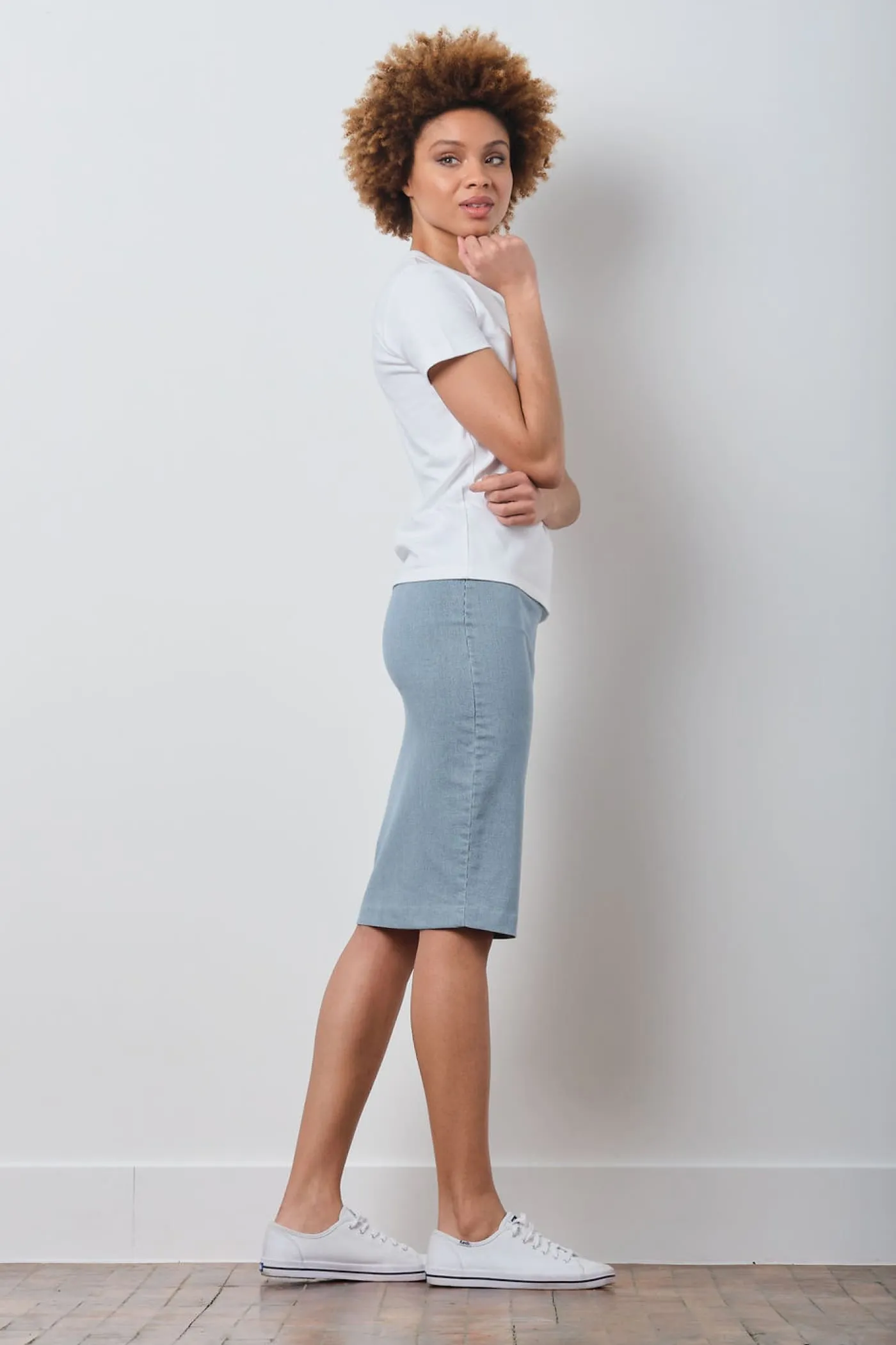 PULL ON SKIRT Stripped Denim Reghem