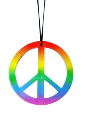 Rainbow Peace Sign Necklace