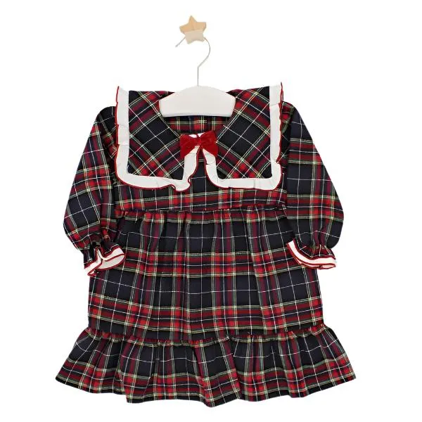 Rapife Girls Navy Tartan Dress