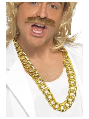 Rapper Gangster Fake Gold Chain Bling 70s 80s Necklace Costume Accessory