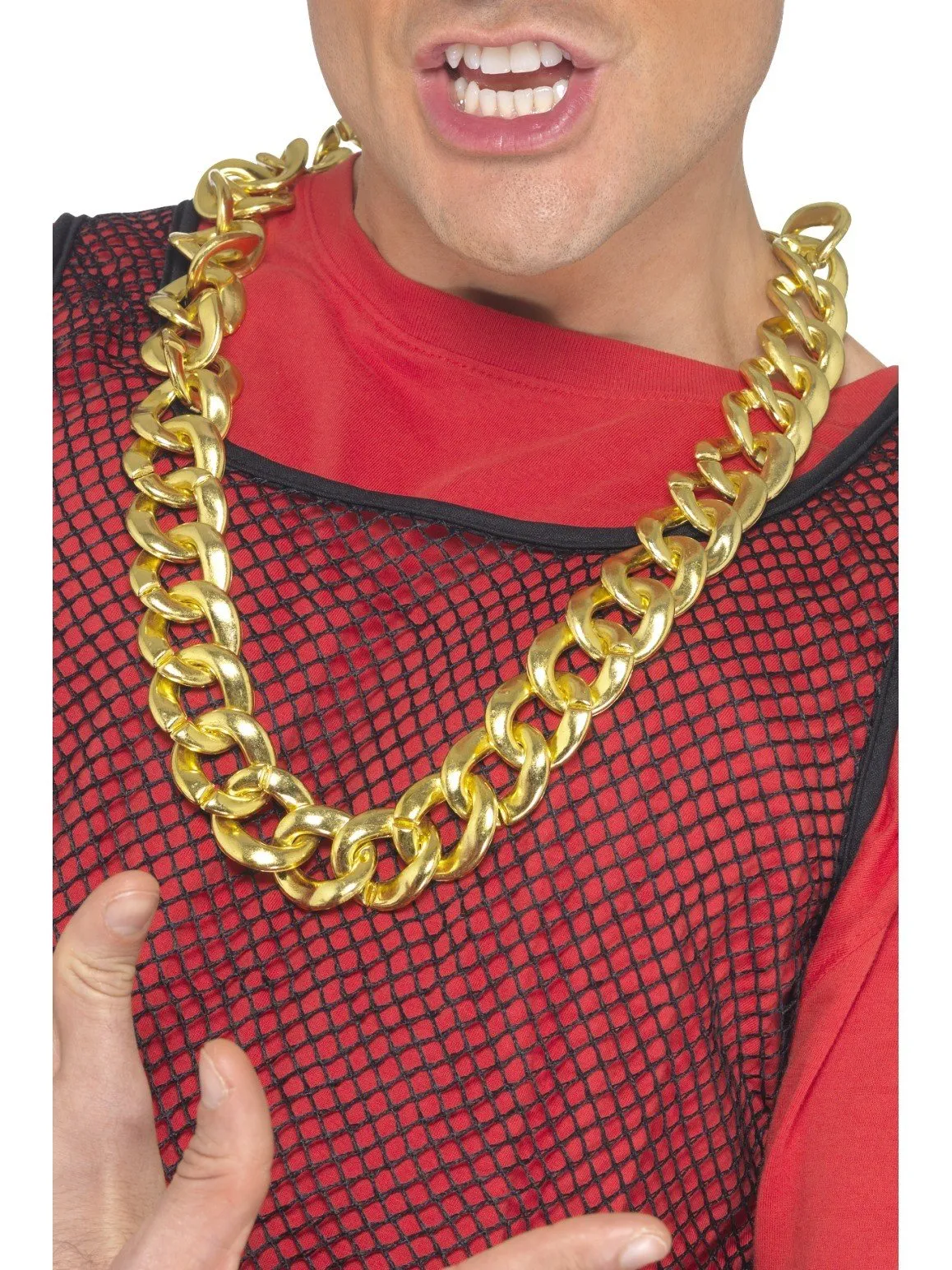 Rapper Gangster Fake Gold Chain Bling 70s 80s Necklace Costume Accessory