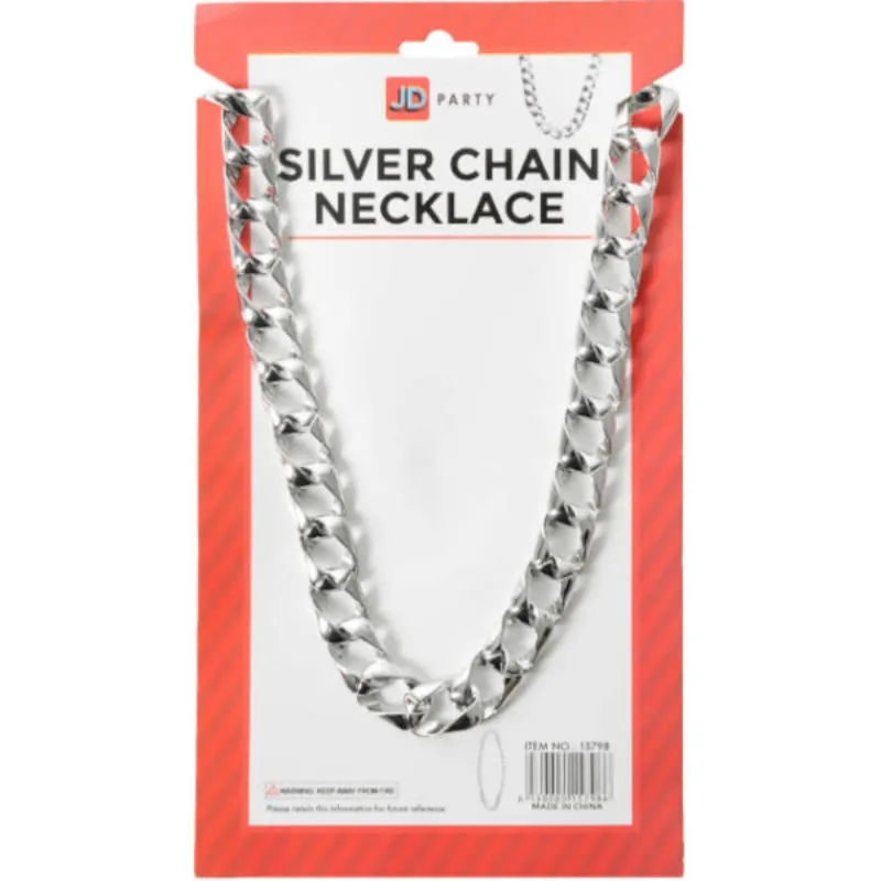 Rapper Large Silver Link Chain Necklace