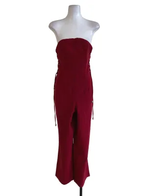 Red Strapless Jumpsuits