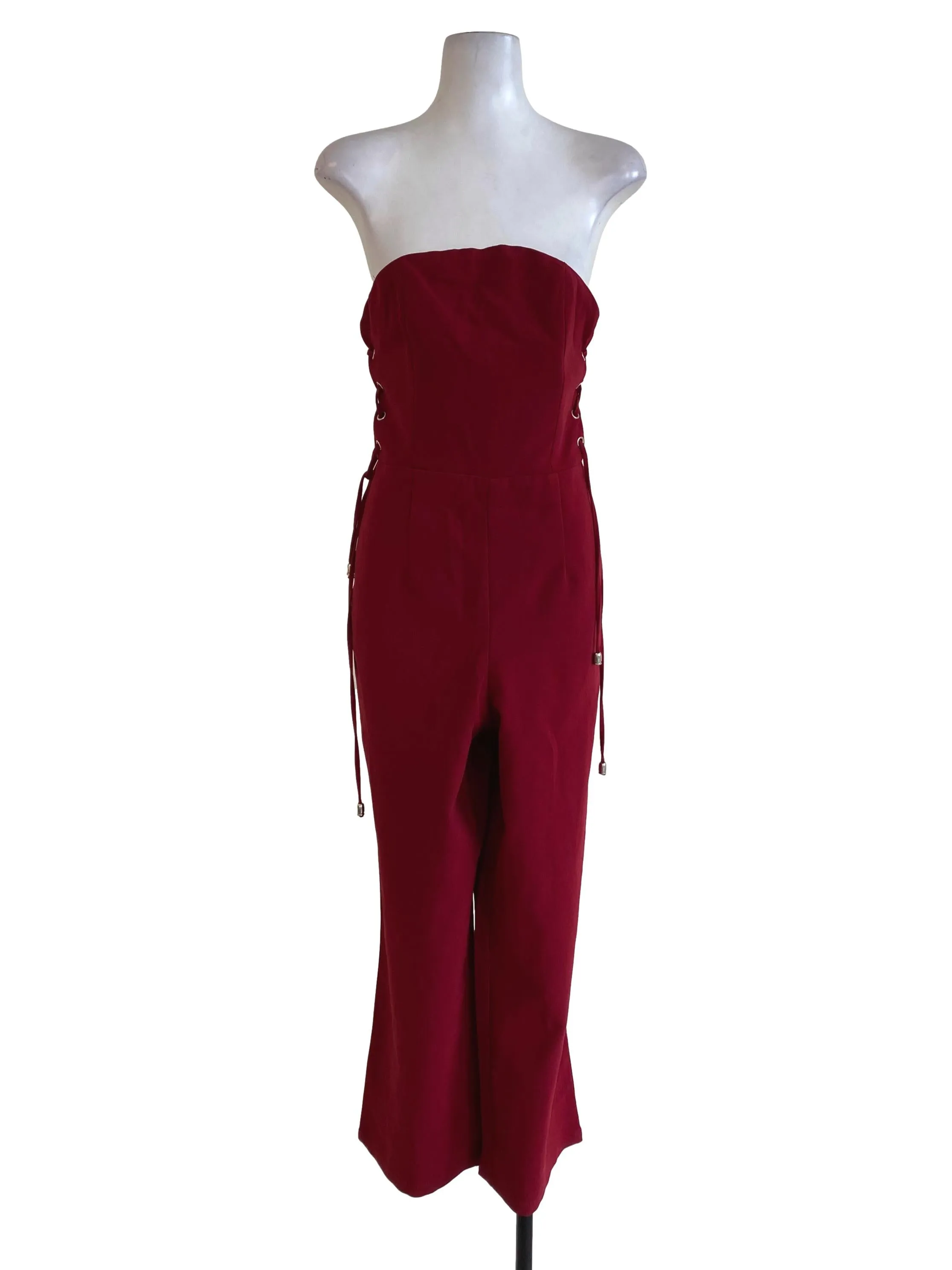 Red Strapless Jumpsuits