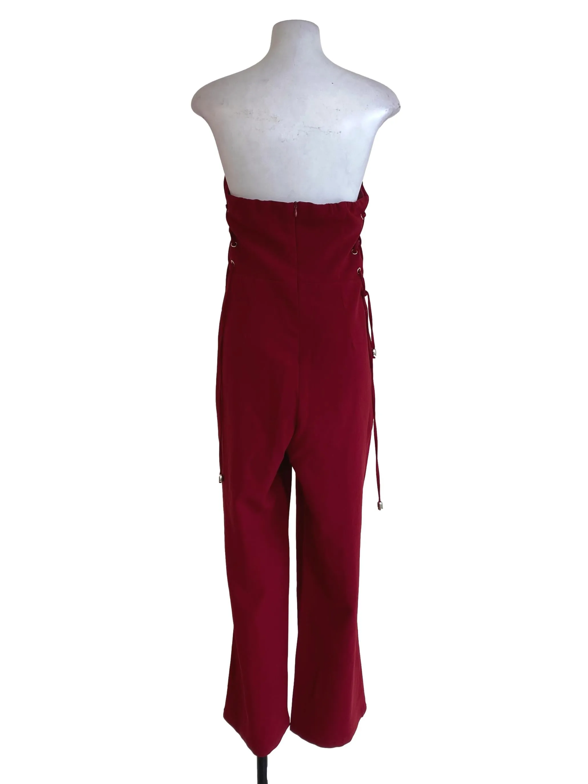 Red Strapless Jumpsuits