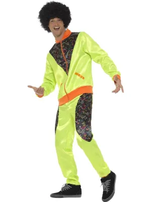 Retro 80s Fluoro Mens Breakdance Tracksuit Costume