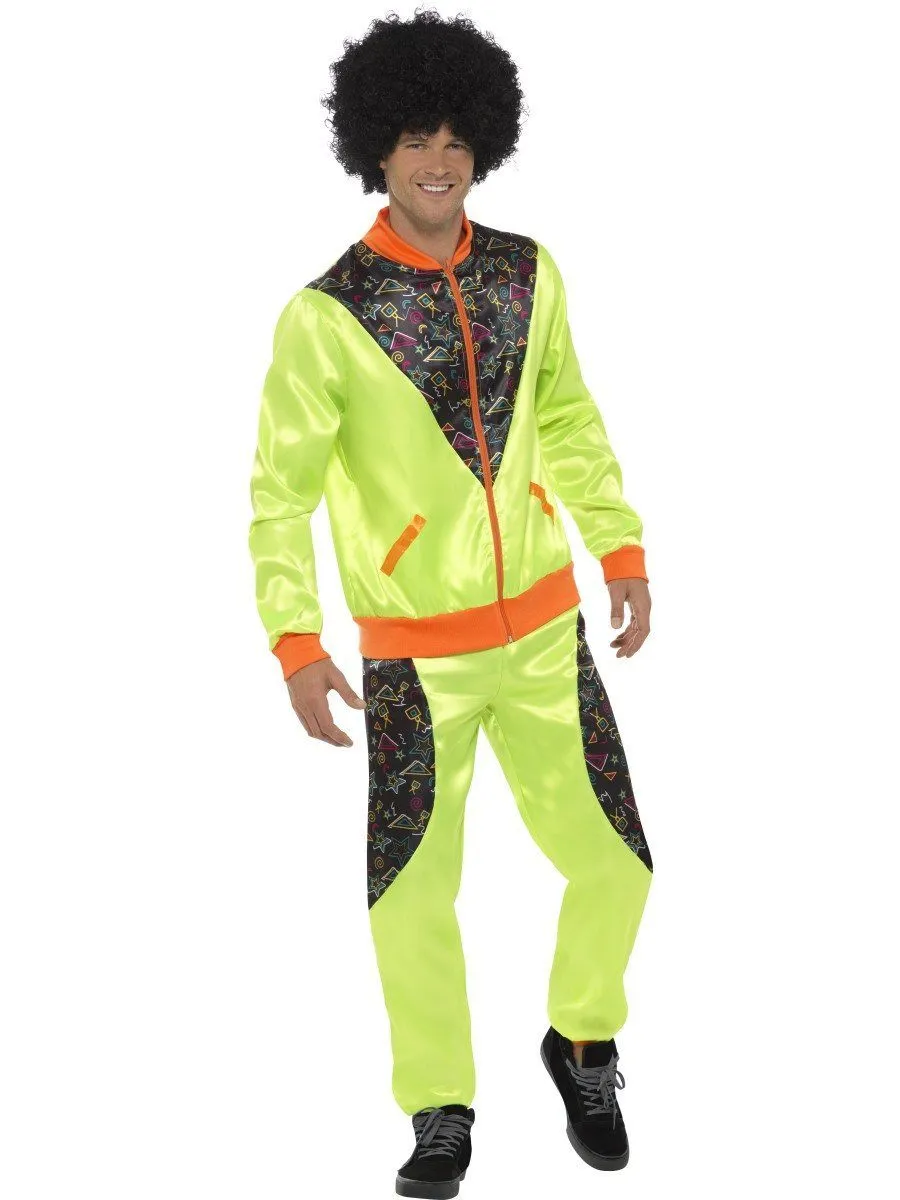 Retro 80s Fluoro Mens Breakdance Tracksuit Costume